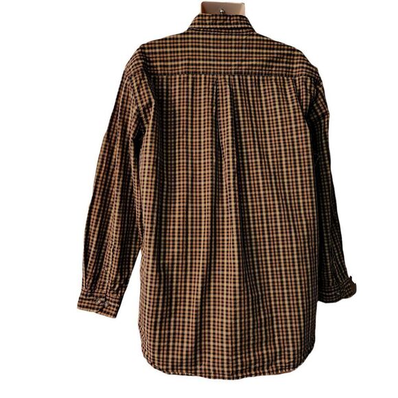 Carhartt Button Down Shirt Men's Large Yellow & Black Plaid Pocket Long Sleeves - Picture 6 of 7